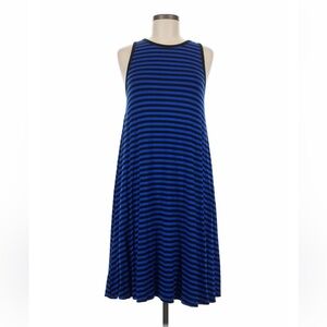 Old Navy Blue and Black Striped Sleeveless Swing Dress